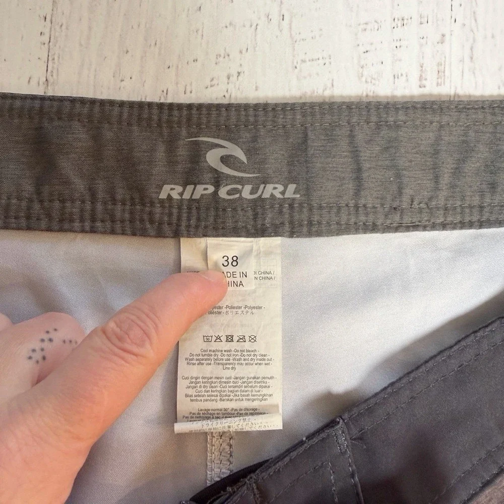 Rip Curl Mens 38 Board Shorts Blue Brown Surf Swim Trunks Quick Dry Beach